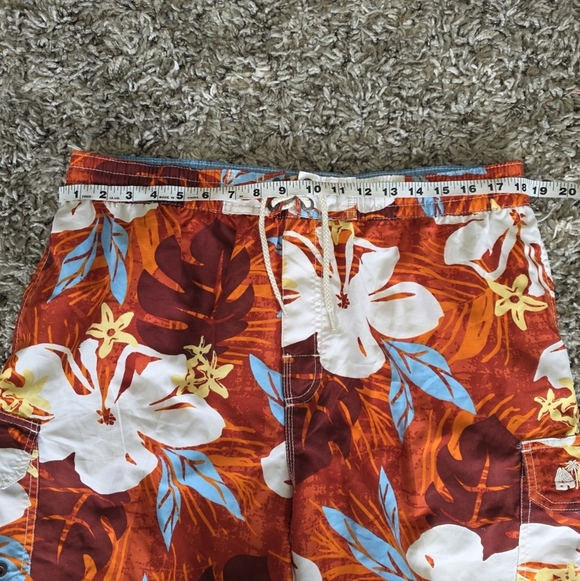 Men Caribbean Joe Tropical Printed Mesh Inside Swim Shorts Size Large - Picture 6 of 6